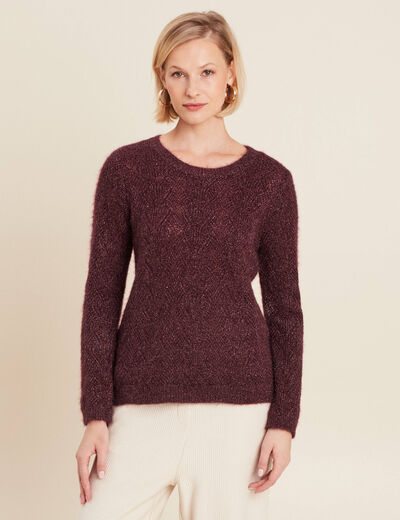 Pull manches longues bordeaux femme