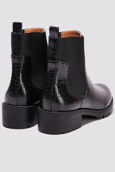 Bottines texturées noir femme