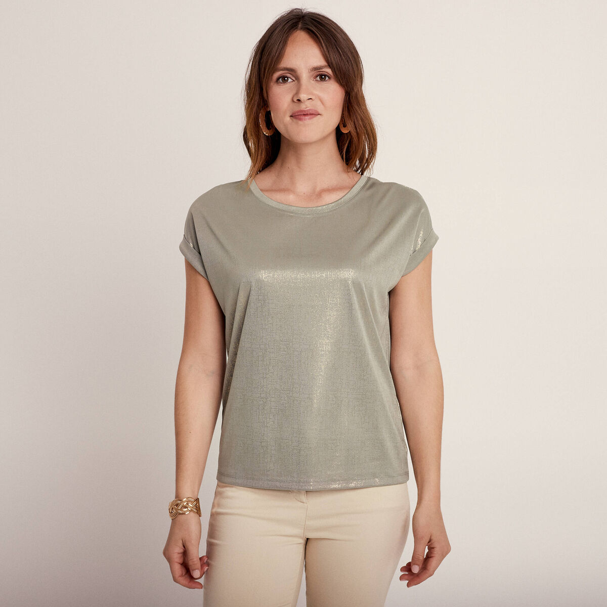 T-shirt manches courtes vert clair femme