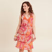 Robe &eacute;vas&eacute;e &agrave; volants orange femme