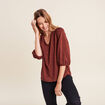 Blouse manches 3/4 couleur cuivre femme