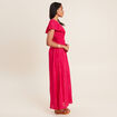 Robe longue droite fluide rose fushia femme