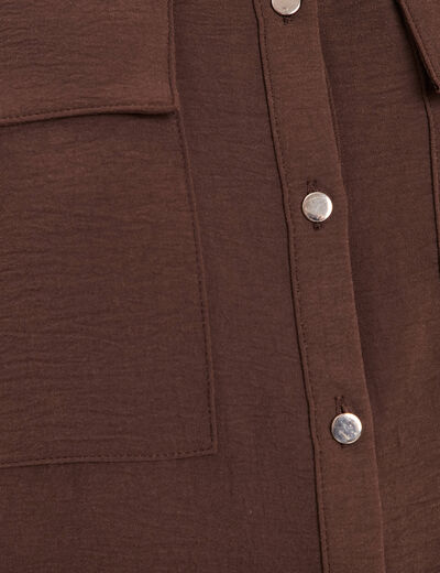 Chemise manches longues marron femme