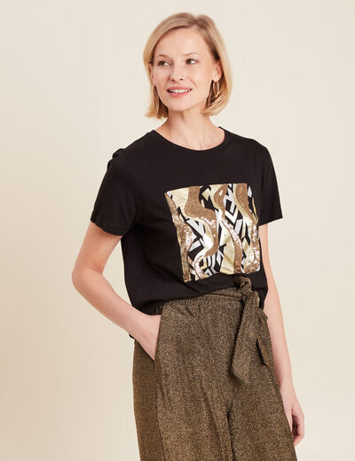 T-shirt manches courtes noir femme