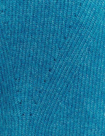 Pull manches longues bleu canard femme
