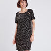 Robe droite manches courtes noir femme