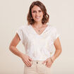 T-shirt manches courtes blanc femme