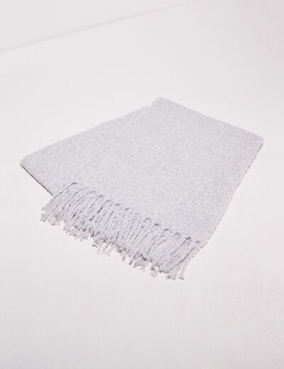 Écharpe à franges gris clair femme
