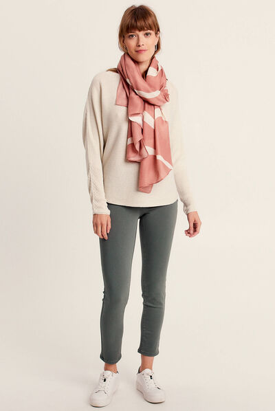 Pull manches longues couleur or femme