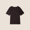 T-shirt manches courtes marron foncé femme
