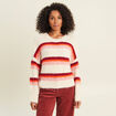 Pull col rond orange femme
