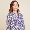 Chemise manches longues bleu femme