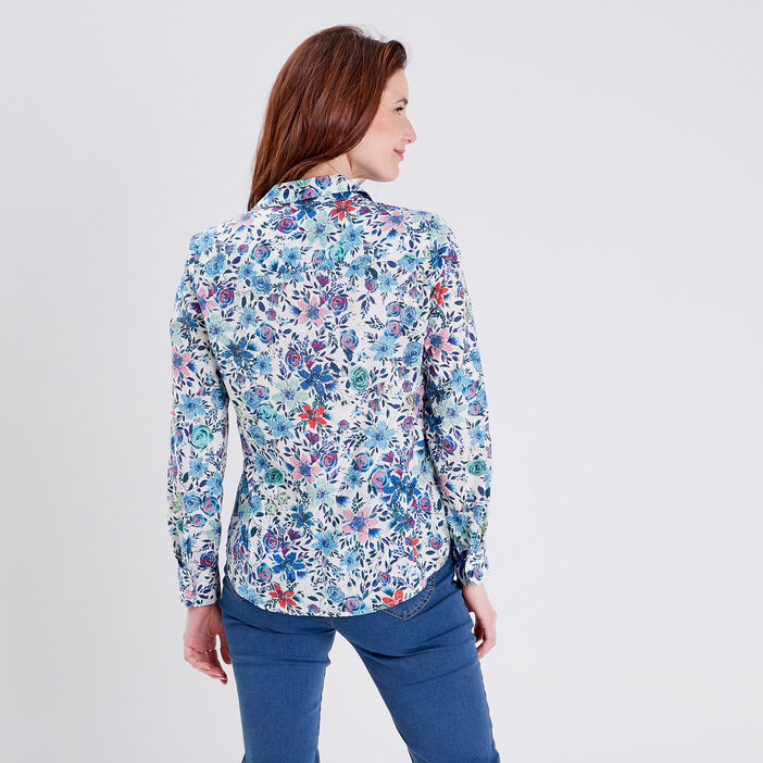 Chemise manches longues ecru femme