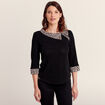 T-shirt manches 3/4 ecru femme