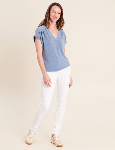 T-shirt manches courtes bleu gris femme