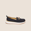 Mocassins détail chaîne noir femme