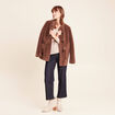 Pull col v manches longues brillant couleur or femme