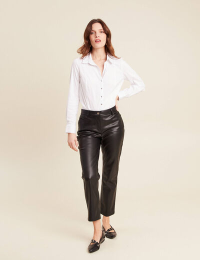 Chemise manches longues ecru femme