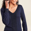 Pull manches longues bleu marine femme