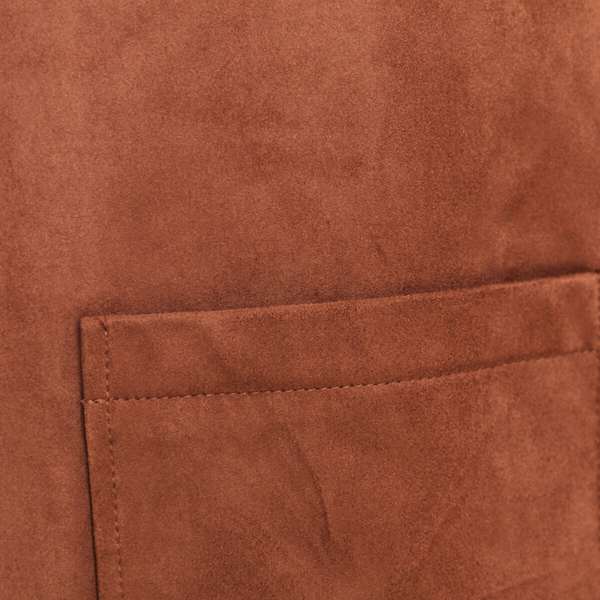 Veste courte doubl&eacute;e marron fonc&eacute; femme