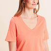 T-shirt manches courtes orange fluo femme