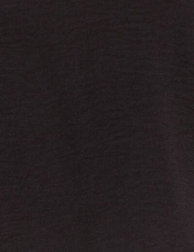 Blouse fluide manches courtes noir femme