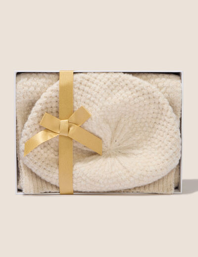 Coffret lot de 2 pi&egrave;ces beige femme