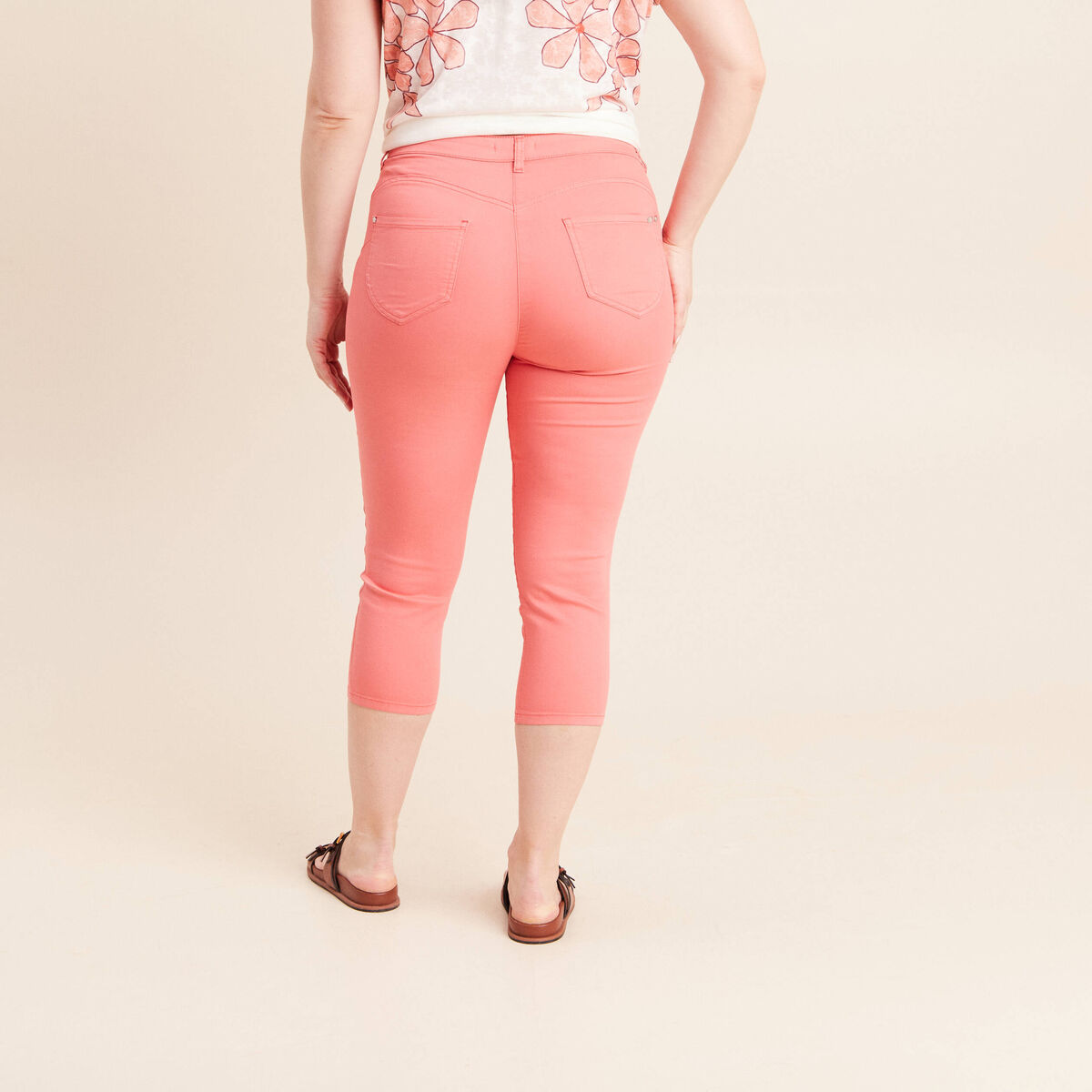 Pantacourt magique Le L&eacute;ger coupe droite rose vif femme