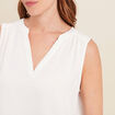 Blouse ample col en V ecru femme