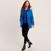 Doudoune d&eacute;perlante &agrave; capuche amovible bleu electrique femme