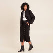 Veste bas resserr&eacute; manches longues noir femme