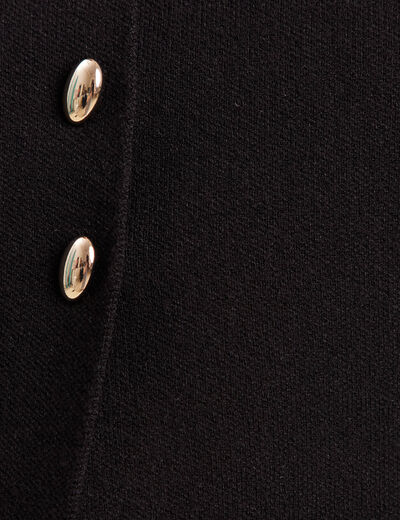 gilet droit court sans manches col rond noir femme
