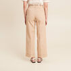 Pantalon large taille basculée beige femme