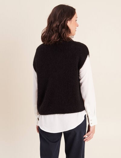 Pull sans manches noir femme