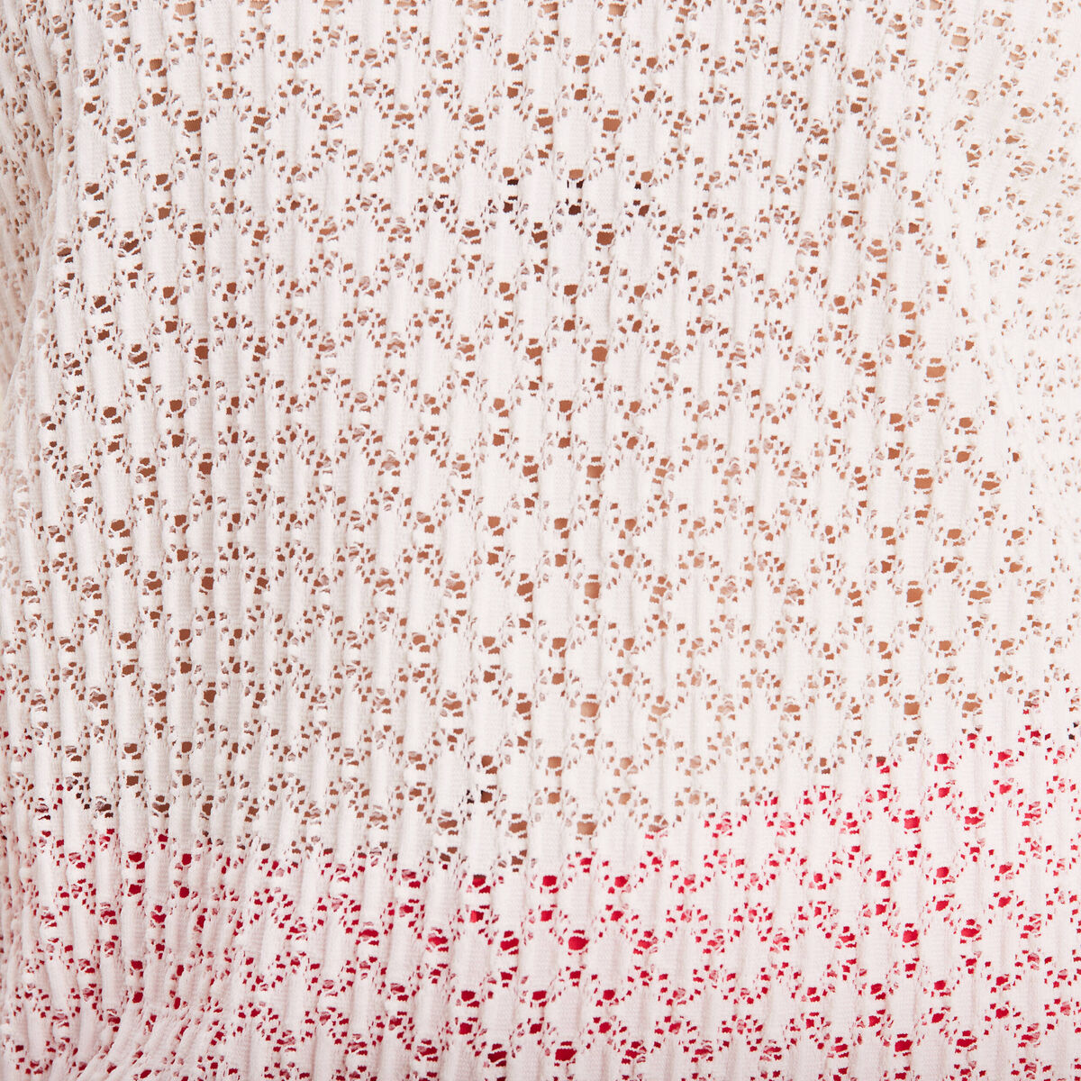 Blouse manches courtes crochet ecru femme