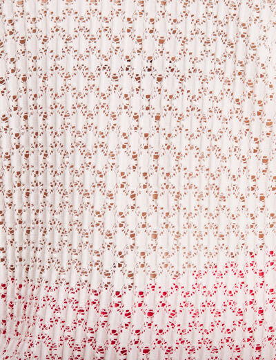 Blouse manches courtes crochet ecru femme