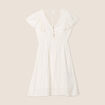 Robe droite fluide smock&eacute;e ecru femme