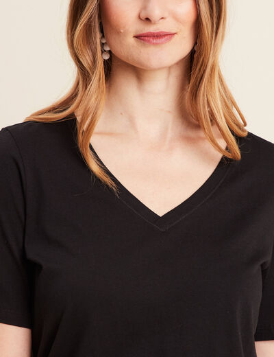T-shirt manches courtes noir femme