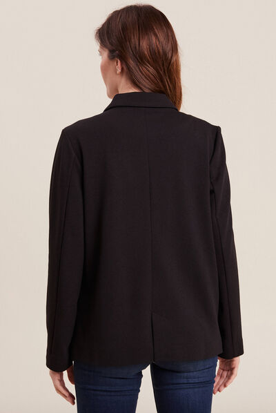 Veste tailleur ajustée noir femme
