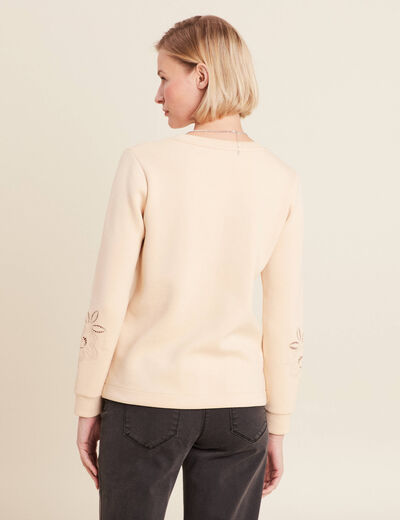 Sweat manches longues beige femme