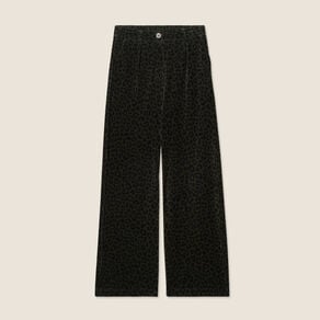 pantalon large velours vert fonce femme Pantalon large velours vert foncé femme