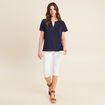 T-shirt manches courtes bleu marine femme
