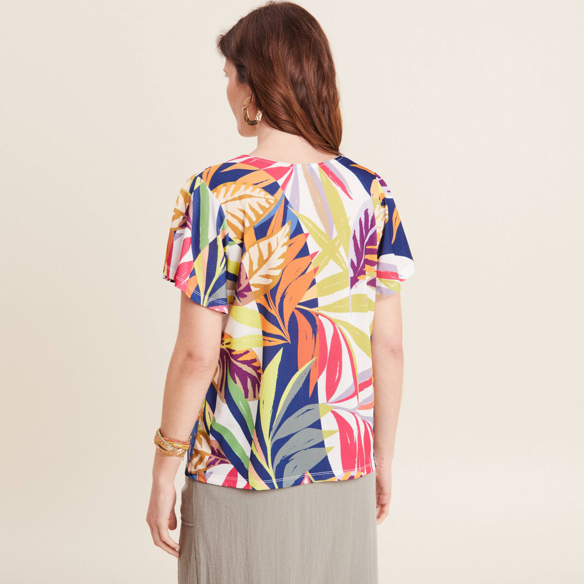 T-shirt manches courtes multicolore femme