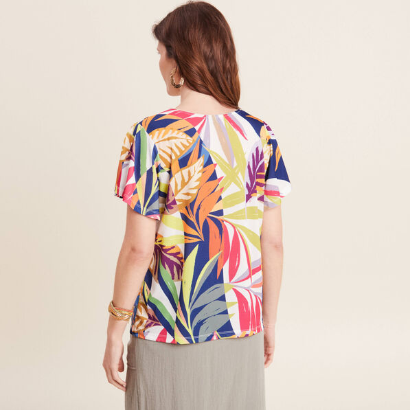 T-shirt manches courtes multicolore femme