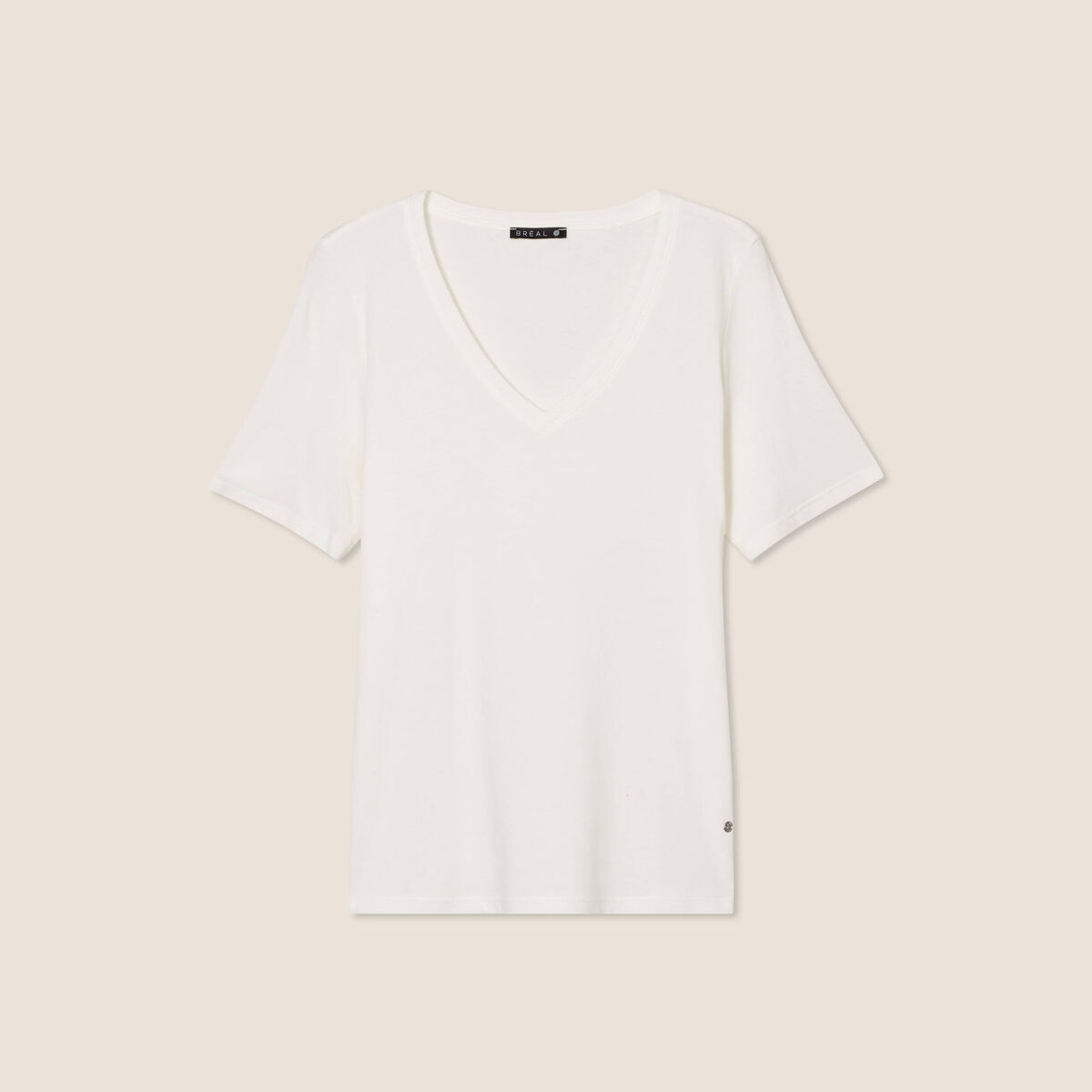 T-shirt manches courtes ecru femme