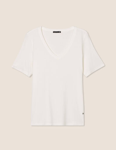 T-shirt manches courtes ecru femme