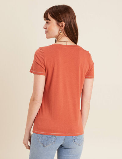 T-shirt manches courtes vieux rose femme