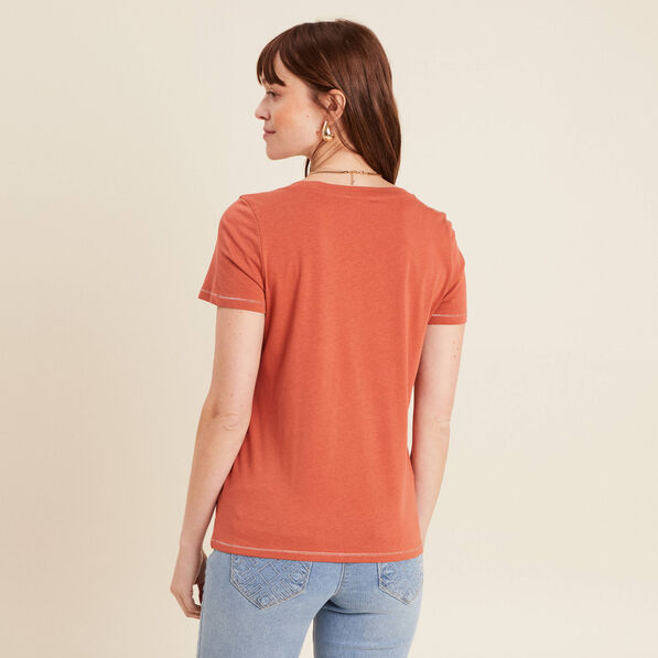 T-shirt manches courtes vieux rose femme