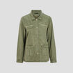 Veste droite boutonnée vert kaki femme