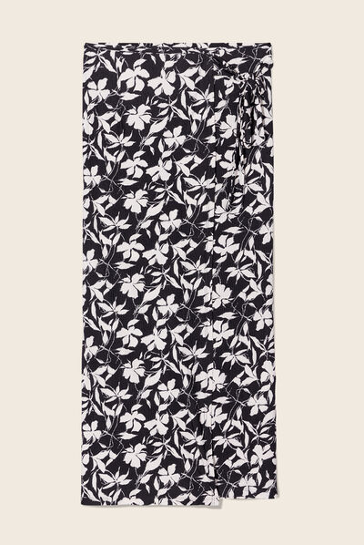 Jupe longue droite noir femme